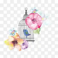 矢量鸟笼插画-空若网 矢量鸟笼插画-空若网