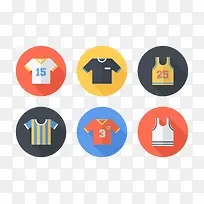 多彩球衣和运动装图标集-空若网 多彩球衣和运动装图标集-空若网