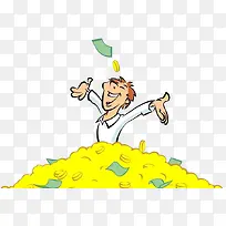 坐在钱堆上的人-空若网 坐在钱堆上的人-空若网