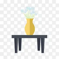 矢量扁平化桌子盆景-空若网 矢量扁平化桌子盆景-空若网