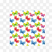 矢量彩色无缝对接蝴蝶背景-空若网 矢量彩色无缝对接蝴蝶背景-空若网