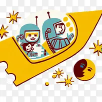 宇宙飞船插画-空若网 宇宙飞船插画-空若网