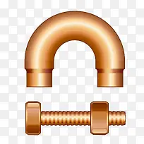 矢量金色螺丝螺母-空若网 矢量金色螺丝螺母-空若网