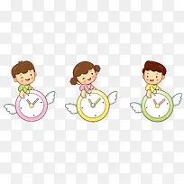 卡通手绘骑在表上的儿童-空若网 卡通手绘骑在表上的儿童-空若网