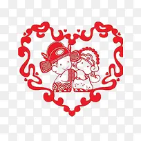 结婚剪纸矢量图-空若网 结婚剪纸矢量图-空若网