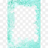 蓝色晶体水彩边框-空若网 蓝色晶体水彩边框-空若网