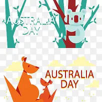 扁平可爱考拉袋鼠-空若网 扁平可爱考拉袋鼠-空若网