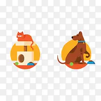 扁平化宠物图标设计-空若网 扁平化宠物图标设计-空若网