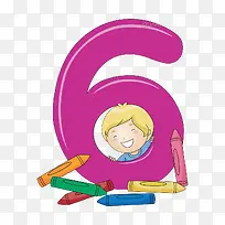 小朋友手绘的数字6-空若网 小朋友手绘的数字6-空若网