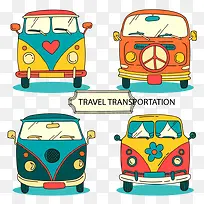 矢量4款巴士-空若网 矢量4款巴士-空若网