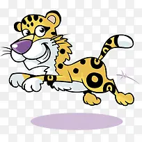 卡通可爱豹子奔跑-空若网 卡通可爱豹子奔跑-空若网