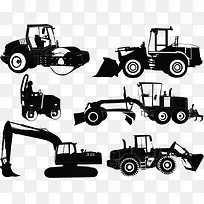 卡通手绘工程机械插画-空若网 卡通手绘工程机械插画-空若网