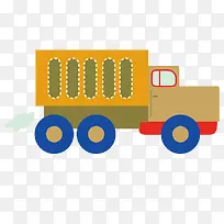 矢量卡通箱式货车扁平化工程车-空若网 矢量卡通箱式货车扁平化工程车-空若网