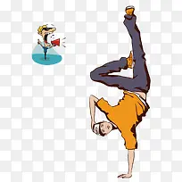 手绘青年跳街舞-空若网 手绘青年跳街舞-空若网