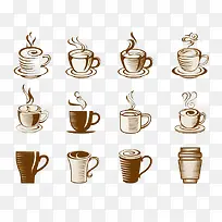 多个咖啡杯咖啡类型图标-空若网 多个咖啡杯咖啡类型图标-空若网