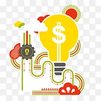 矢量扁平化电路系统装饰图标-空若网 矢量扁平化电路系统装饰图标-空若网