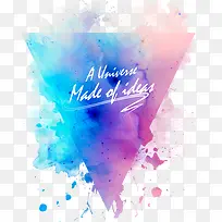 三角形彩色水墨白色字体-空若网 三角形彩色水墨白色字体-空若网