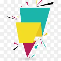 彩色几何折叠箭头-空若网 彩色几何折叠箭头-空若网