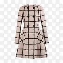 羊毛双排扣格纹呢子修身大衣-空若网 羊毛双排扣格纹呢子修身大衣-空若网