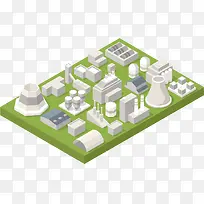 工厂建筑鸟瞰扁平化-空若网 工厂建筑鸟瞰扁平化-空若网