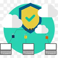 安全防卫网络图标矢量图-空若网 安全防卫网络图标矢量图-空若网