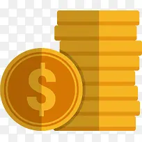 金色硬币矢量卡通扁平化-空若网 金色硬币矢量卡通扁平化-空若网