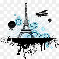 埃菲尔铁塔圆圈图案矢量-空若网 埃菲尔铁塔圆圈图案矢量-空若网