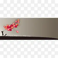 爱情卡通剪影背景banner-空若网 爱情卡通剪影背景banner-空若网