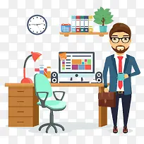 扁平化人物办公室设计-空若网 扁平化人物办公室设计-空若网