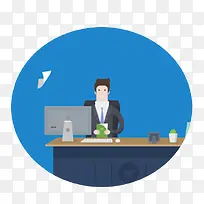 蓝色扁平化人物-空若网 蓝色扁平化人物-空若网