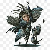 翅膀小鸟人头-空若网 翅膀小鸟人头-空若网