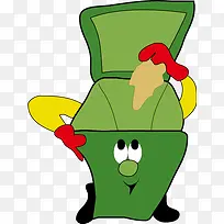绿色卡通可爱垃圾桶矢量-空若网 绿色卡通可爱垃圾桶矢量-空若网