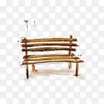手绘木质长椅-空若网 手绘木质长椅-空若网