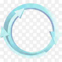 蓝色卡通循环箭头标志-空若网 蓝色卡通循环箭头标志-空若网