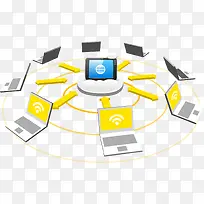 矢量扁平化电脑连接-空若网 矢量扁平化电脑连接-空若网