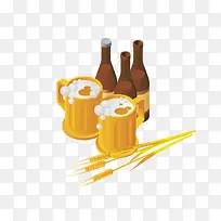 手绘麦子啤酒图形-空若网 手绘麦子啤酒图形-空若网