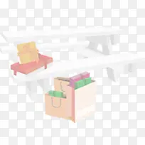 手绘卡通白色长椅-空若网 手绘卡通白色长椅-空若网