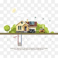 扁平化矢量太阳能绿色装饰-空若网 扁平化矢量太阳能绿色装饰-空若网