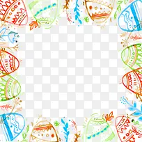 复活节多彩彩蛋边框-空若网 复活节多彩彩蛋边框-空若网