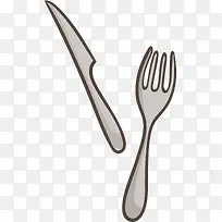 灰色简约刀叉餐具-空若网 灰色简约刀叉餐具-空若网