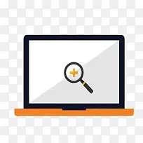 矢量电脑放大查看素材-空若网 矢量电脑放大查看素材-空若网