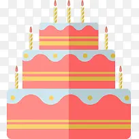 矢量扁平化生日蛋糕-空若网 矢量扁平化生日蛋糕-空若网