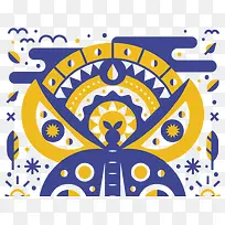 蓝色和黄色组成的图形-空若网 蓝色和黄色组成的图形-空若网