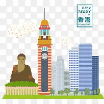 香港扁平化标志性建筑-空若网 香港扁平化标志性建筑-空若网