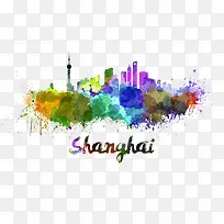 水彩城市上海-空若网 水彩城市上海-空若网