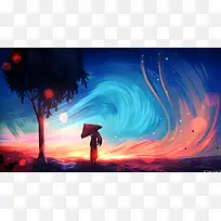 涂鸦多彩颜色星空效果-空若网 涂鸦多彩颜色星空效果-空若网