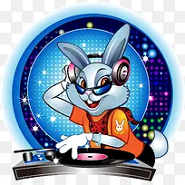 时尚卡通DJ兔矢量素材-空若网 时尚卡通DJ兔矢量素材-空若网