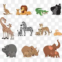 矢量亲子可爱动物-空若网 矢量亲子可爱动物-空若网