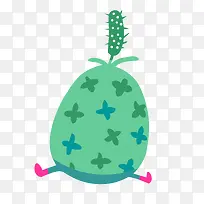 卡通小草小魔怪矢量图-空若网 卡通小草小魔怪矢量图-空若网