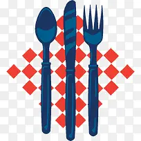 手绘装饰插画西餐餐具-空若网 手绘装饰插画西餐餐具-空若网